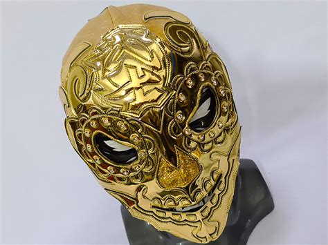 gold luchador mask